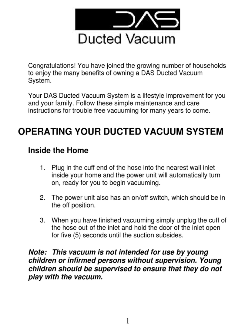 DAS Ducted Vacuum operating instructions