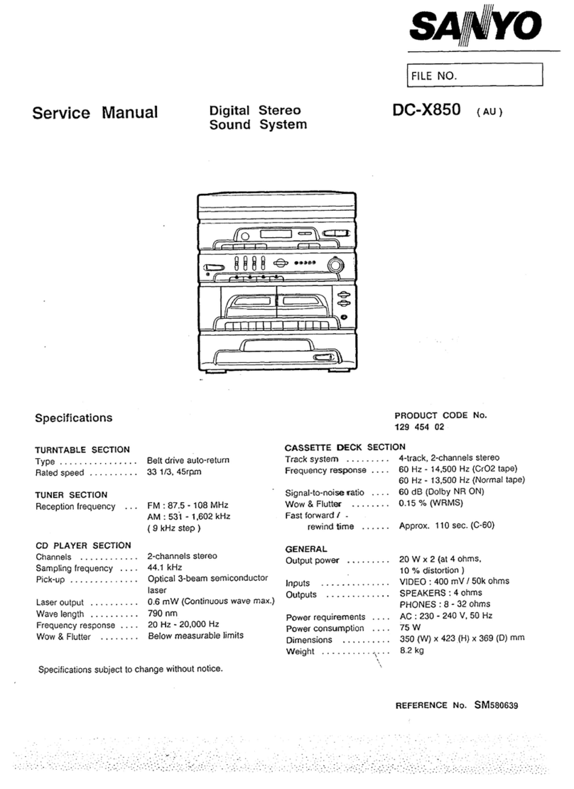Sanyo DC-X850 Service manual