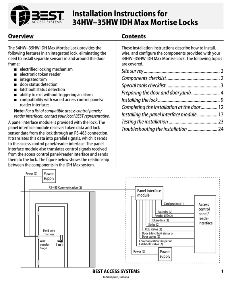 BEST ACCESS SYSTEMS 34HW installation instructions