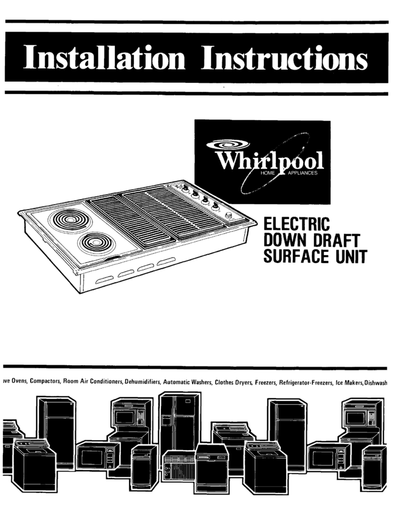 Whirlpool Electric Down Draft Surface Unit installation instructions