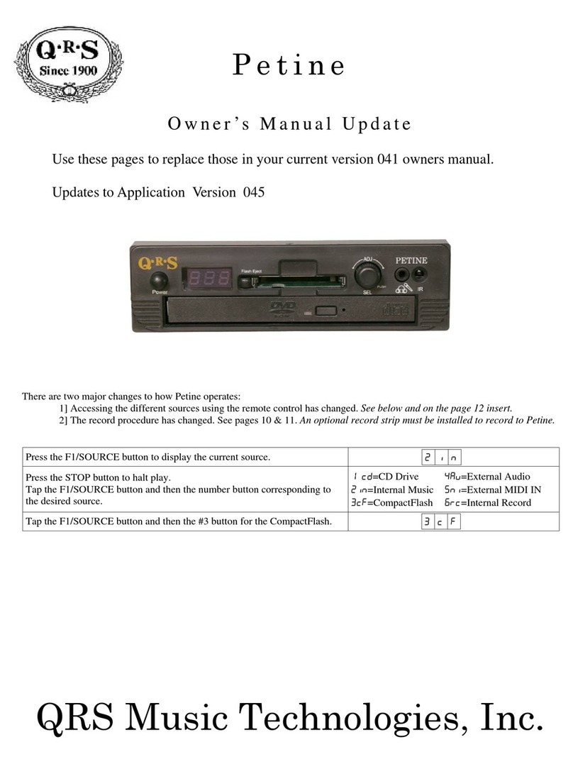 QRS Music Technologies Petine owner's manual