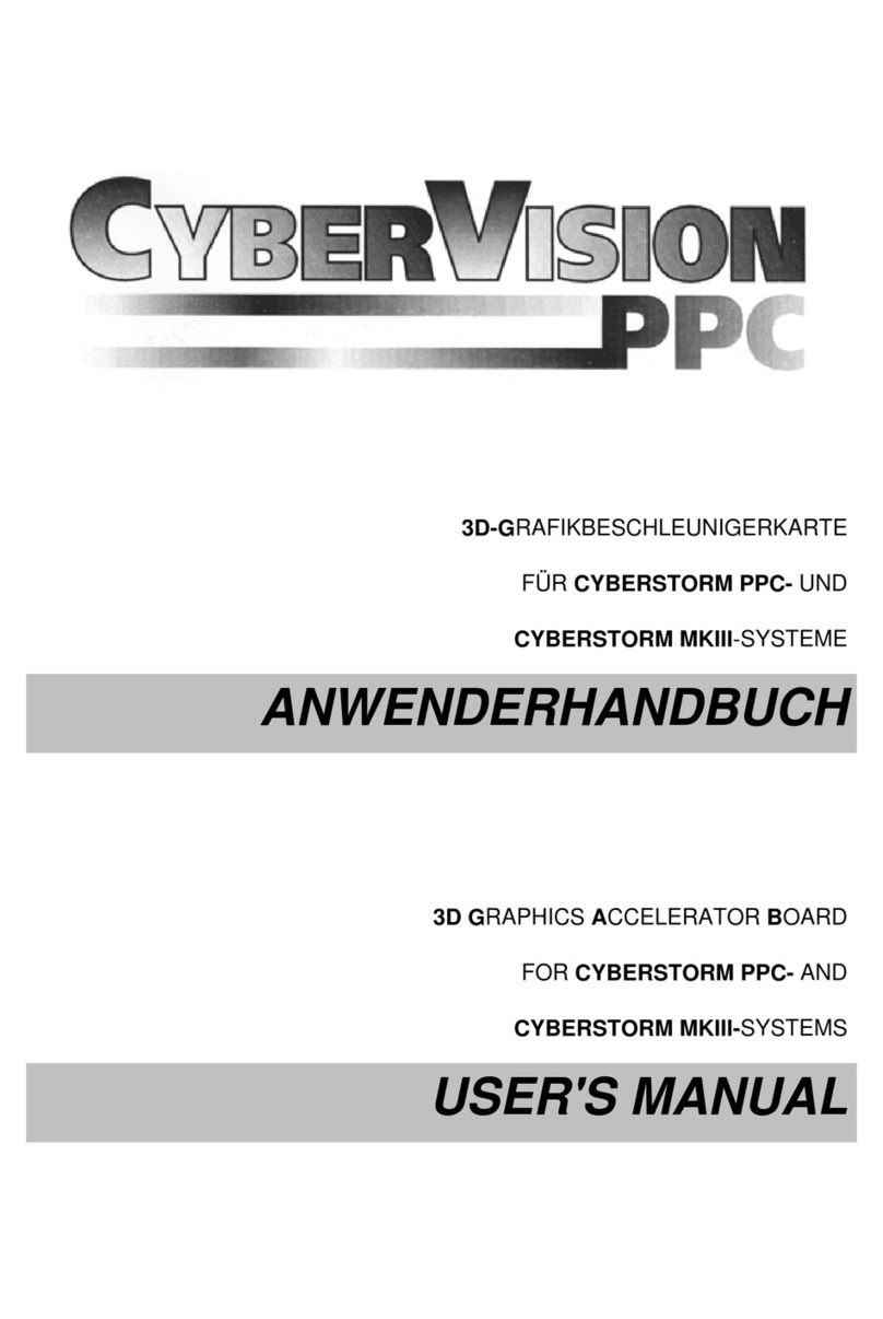 CyberVision PPC 3D GRAPHICS ACCELERATOR BOARD user manual