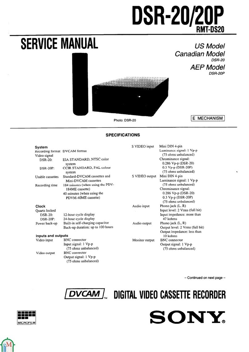 Sony DSR-20 Service manual
