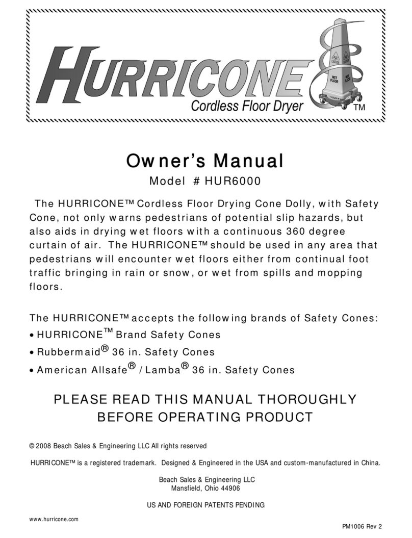 Beach Sales & Engineering HURRICONE HUR6000 owner's manual