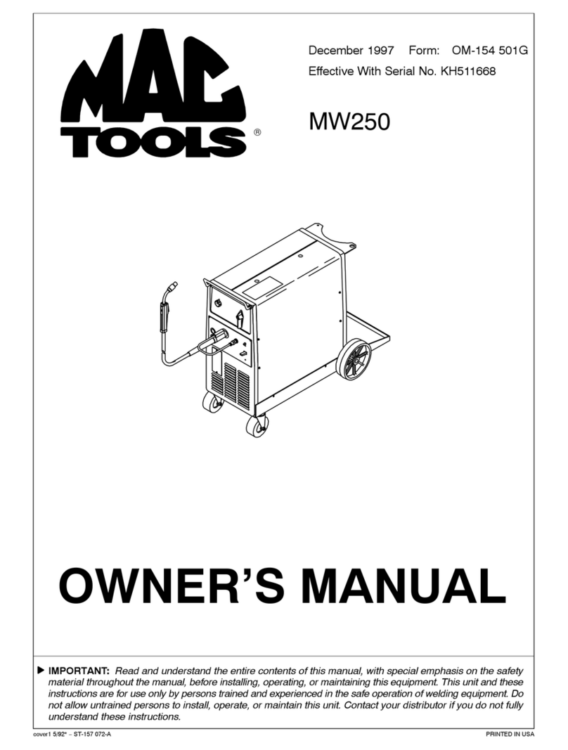 MAC TOOLS MW250 owner's manual