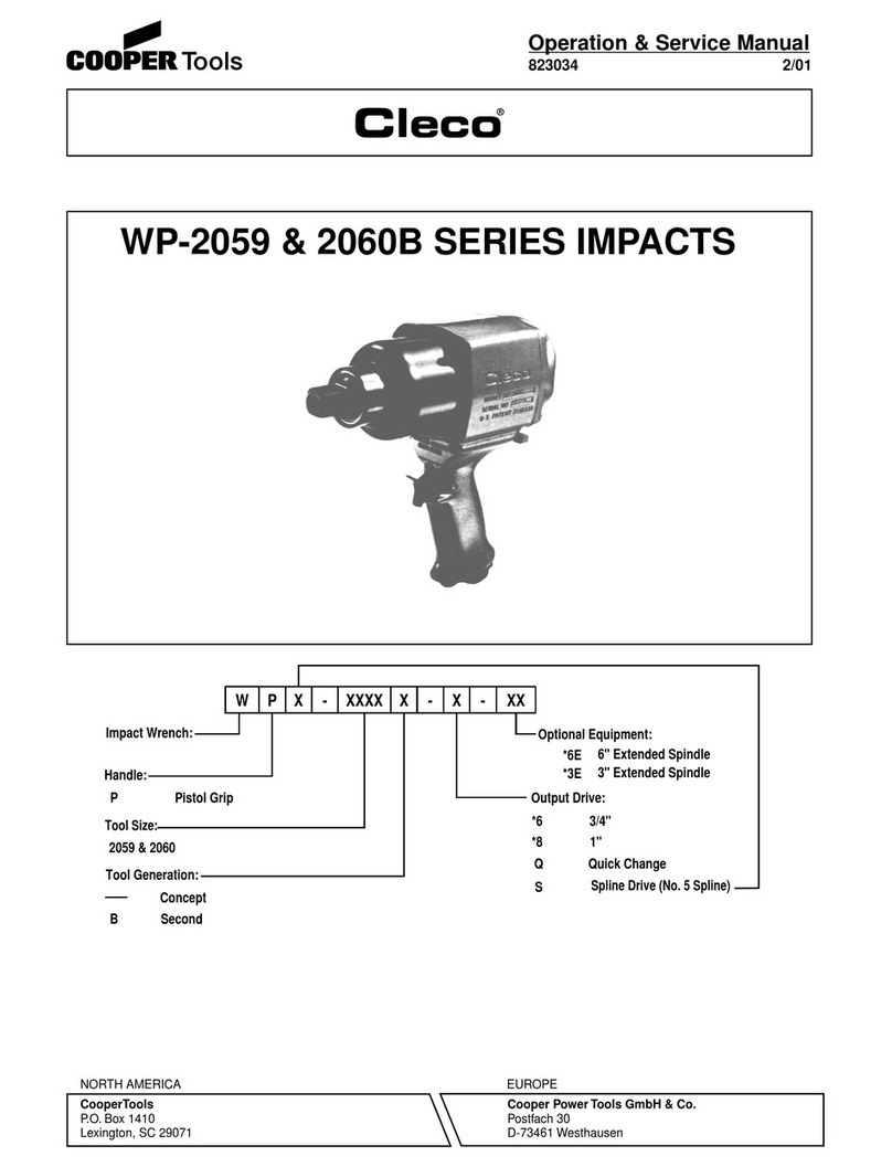 Cleco WP-2060B SERIES IMPACTS Operation & service manual