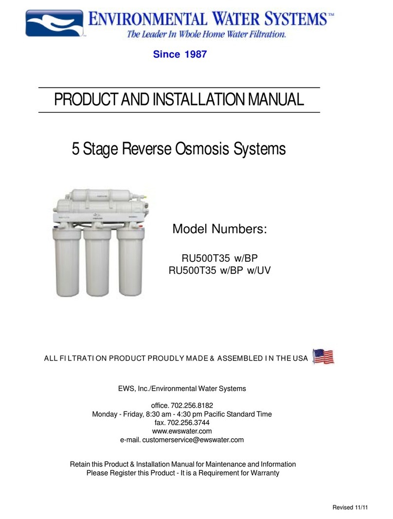 Environmental Water Systems RU500T35 w/BP Product and installation manual