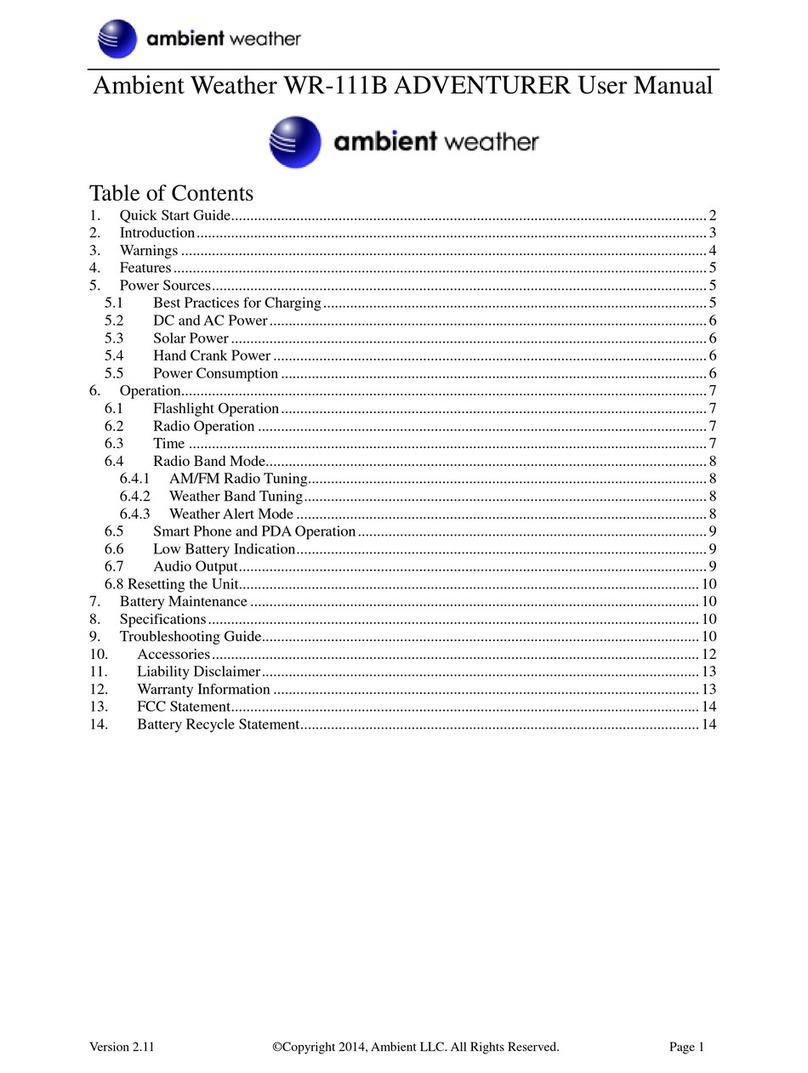 Ambient Weather WR-111B ADVENTURER user manual