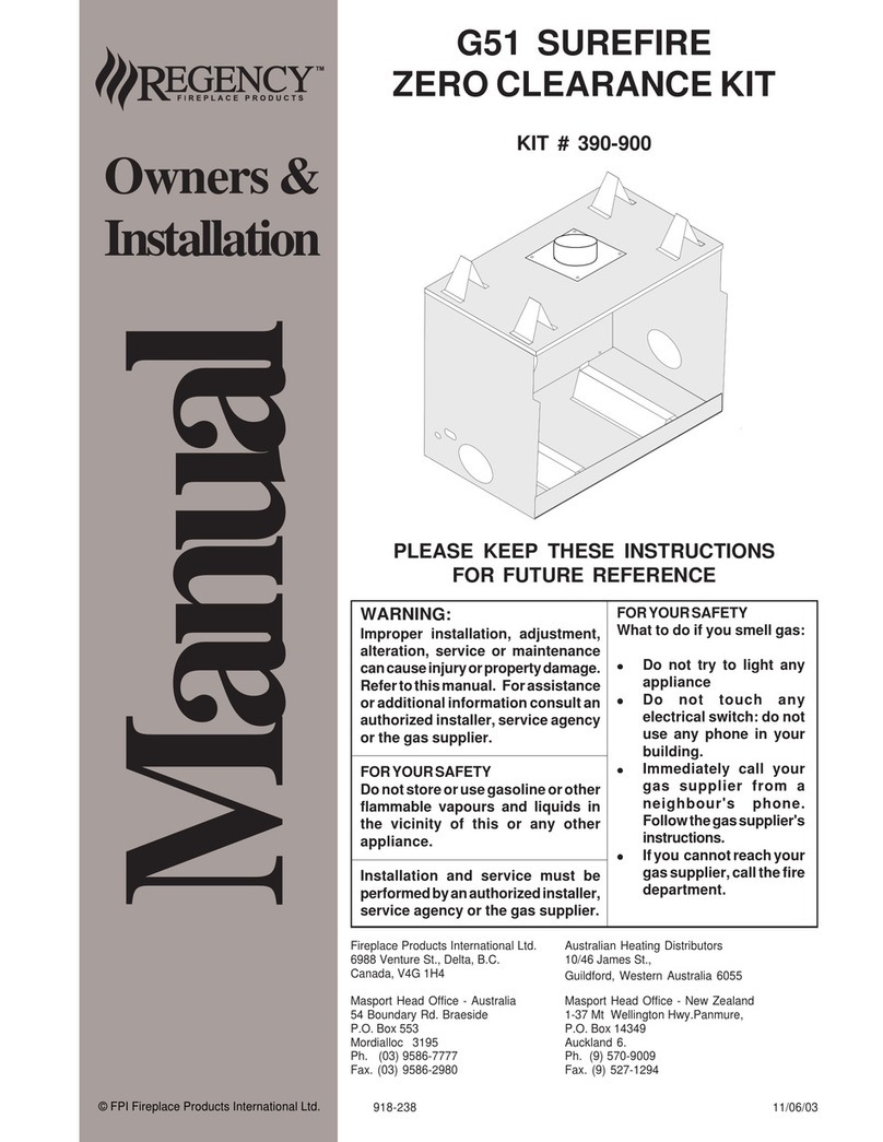 Regency G51 Owners & installation manual