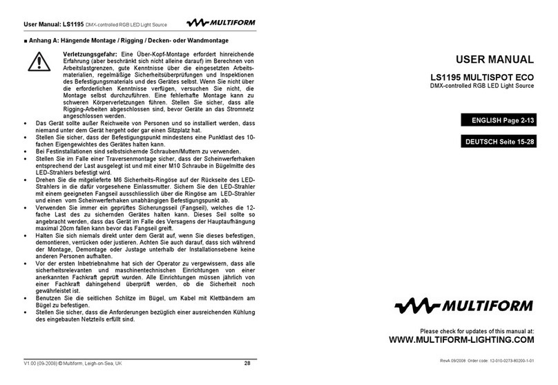 Multiform LS1195 MULTISPOT ECO user manual