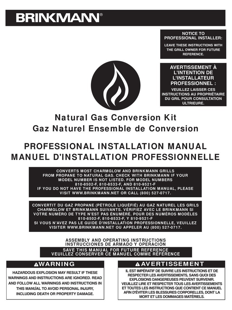 Brinkmann Natural Gas Conversion Kit User manual