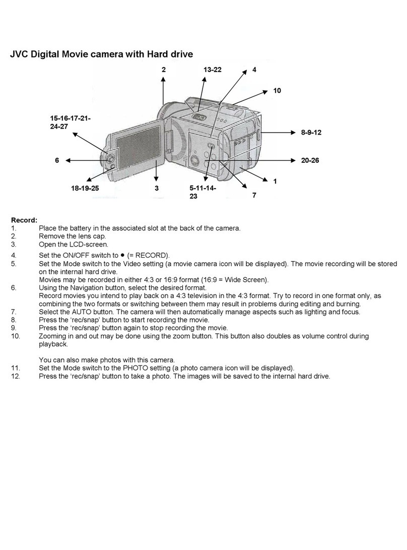 JVC Digital Movie Camera with Hard Drive User manual