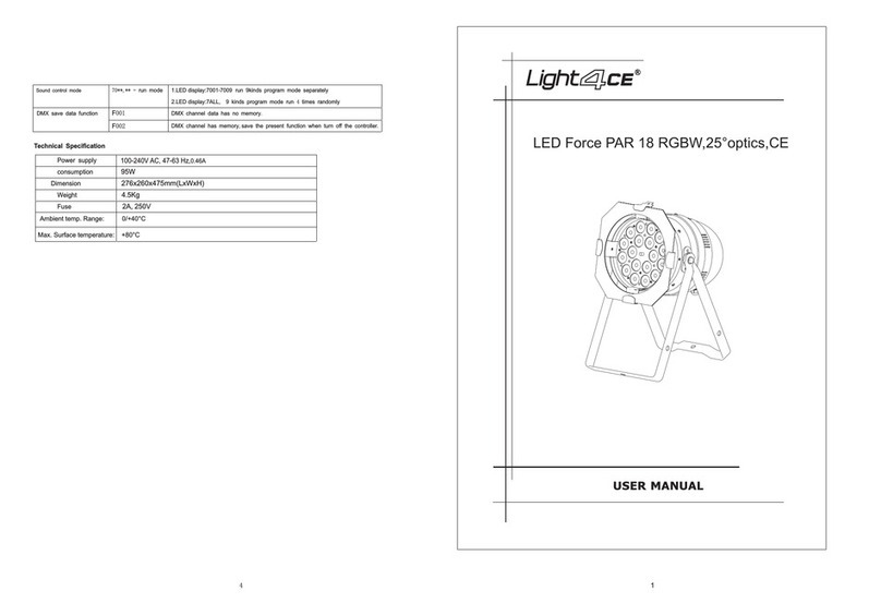 Light4CE LED Force PAR 18 RGBW user manual