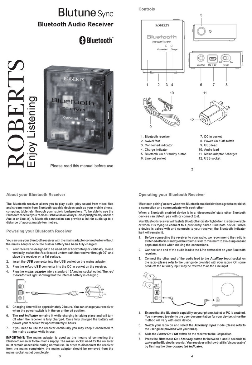 Roberts Bluetooth Audio Receiver user guide