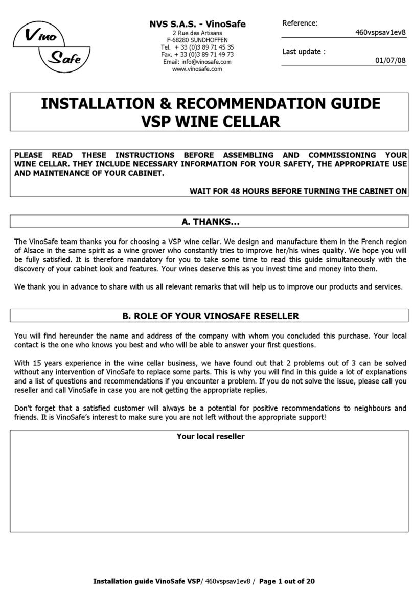 Vino Safe VSP WINE CELLAR Installation & recommendation guide