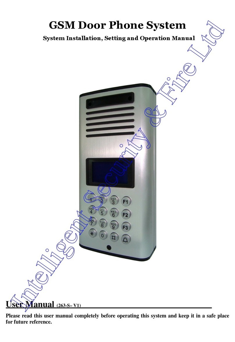 Intelligent Security GSM Door Phone System Installation and operation manual
