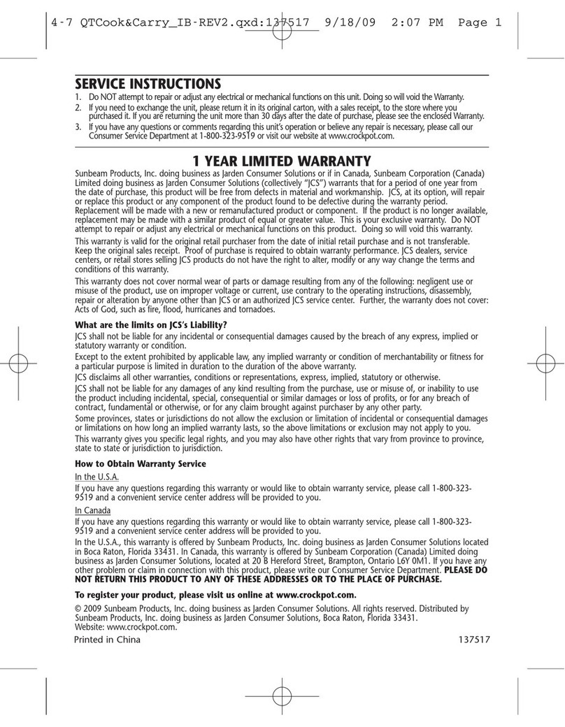 Crock-Pot Cook & Carry User manual