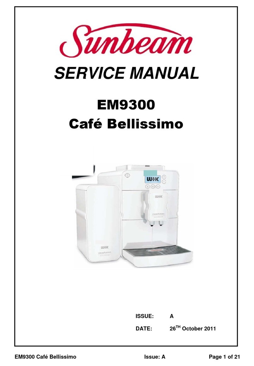 Sunbeam EM9300 Caffe Bellissimo User manual