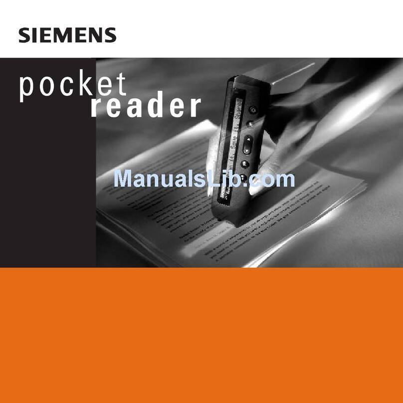 Siemens Pocket Reader Operating instructions and warranty