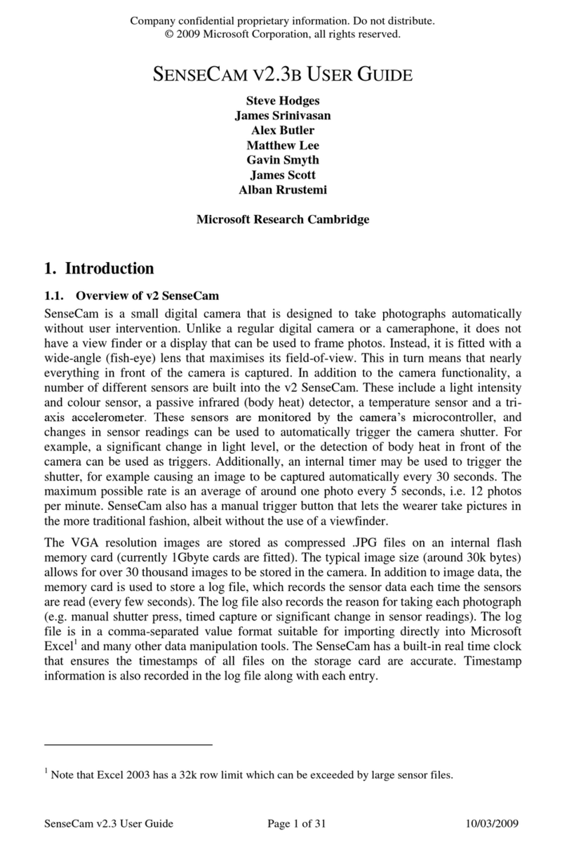 Microsoft SENSECAM V2.3B user guide