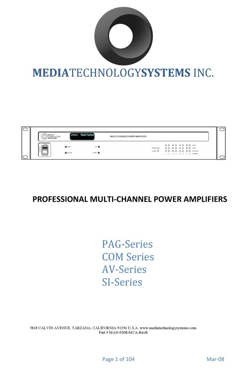 MEDIA TECHNOLOGY SYSTEMS PAG-Series user manual