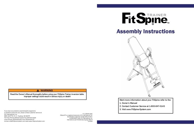 FitSpine Inversion table Assembly instructions