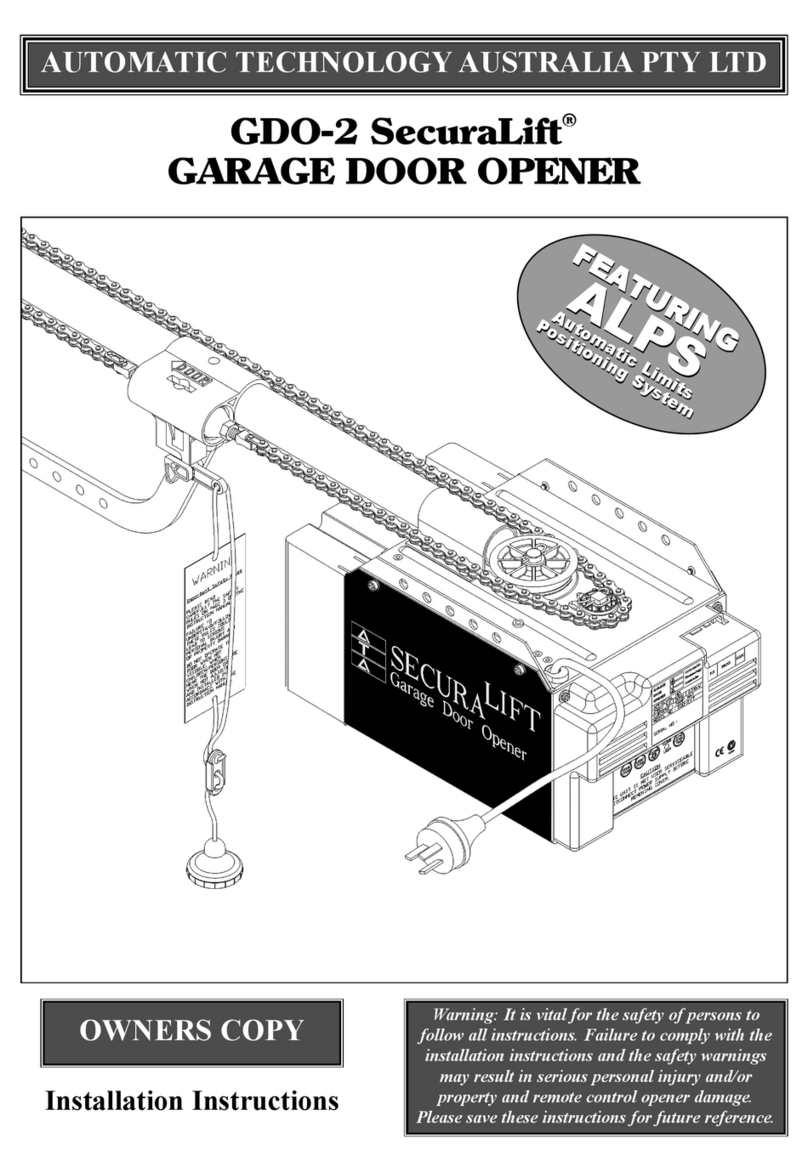 Automatic Technology GDO-2 SecuraLift User manual Automatic Technology GDO-2 SecuraLift User manual