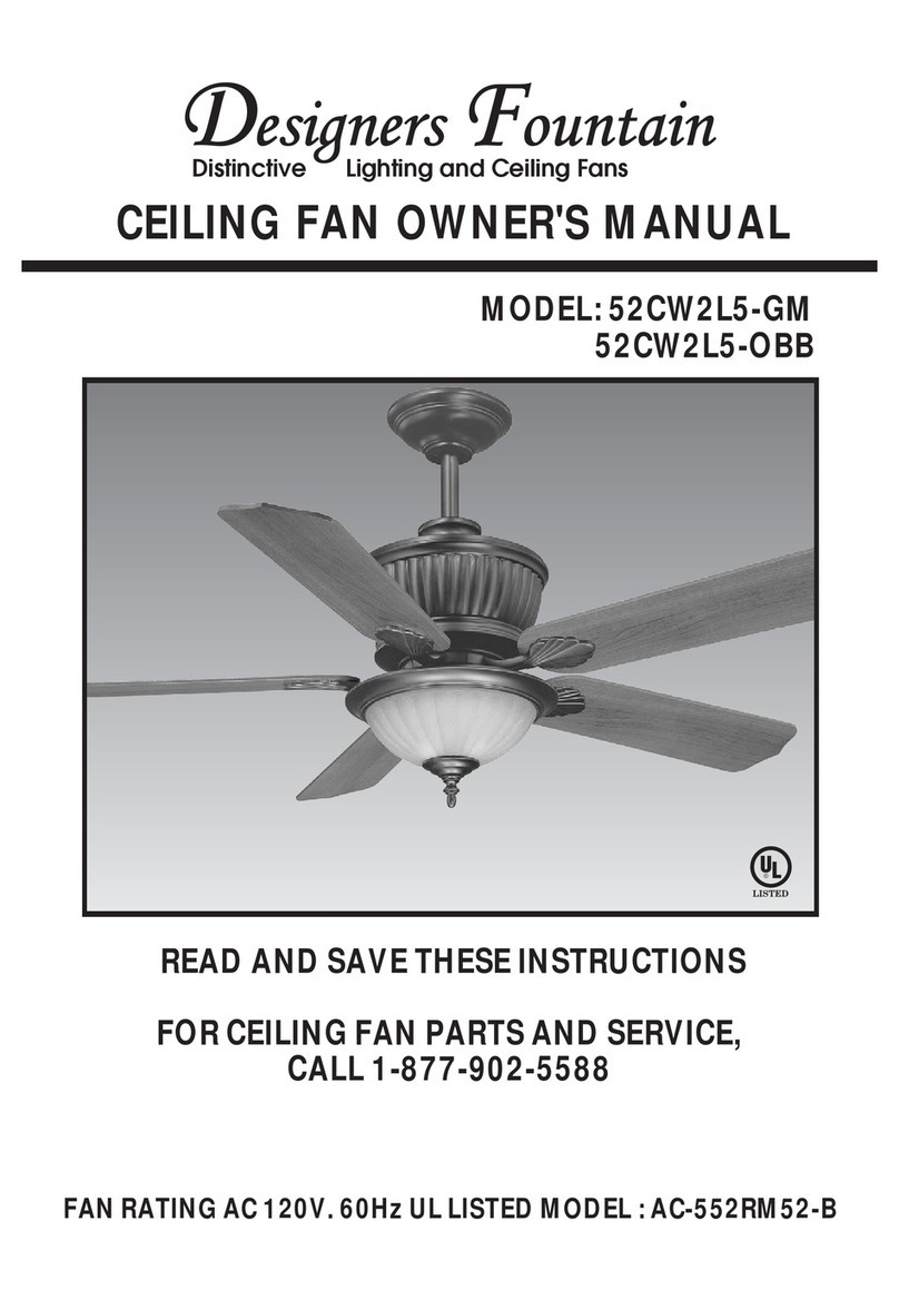 Designers Fountain 52CW2L5-GM owner's manual Designers Fountain 52CW2L5-GM owner's manual