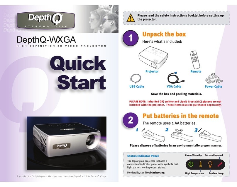DepthQ WXGA User manual