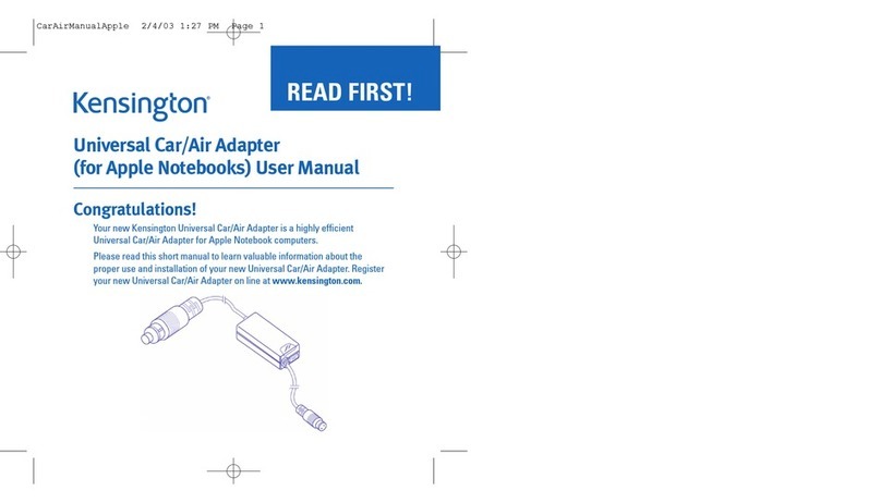 Kensington Universal Car/Air Adapter User manual Kensington Universal Car/Air Adapter User manual