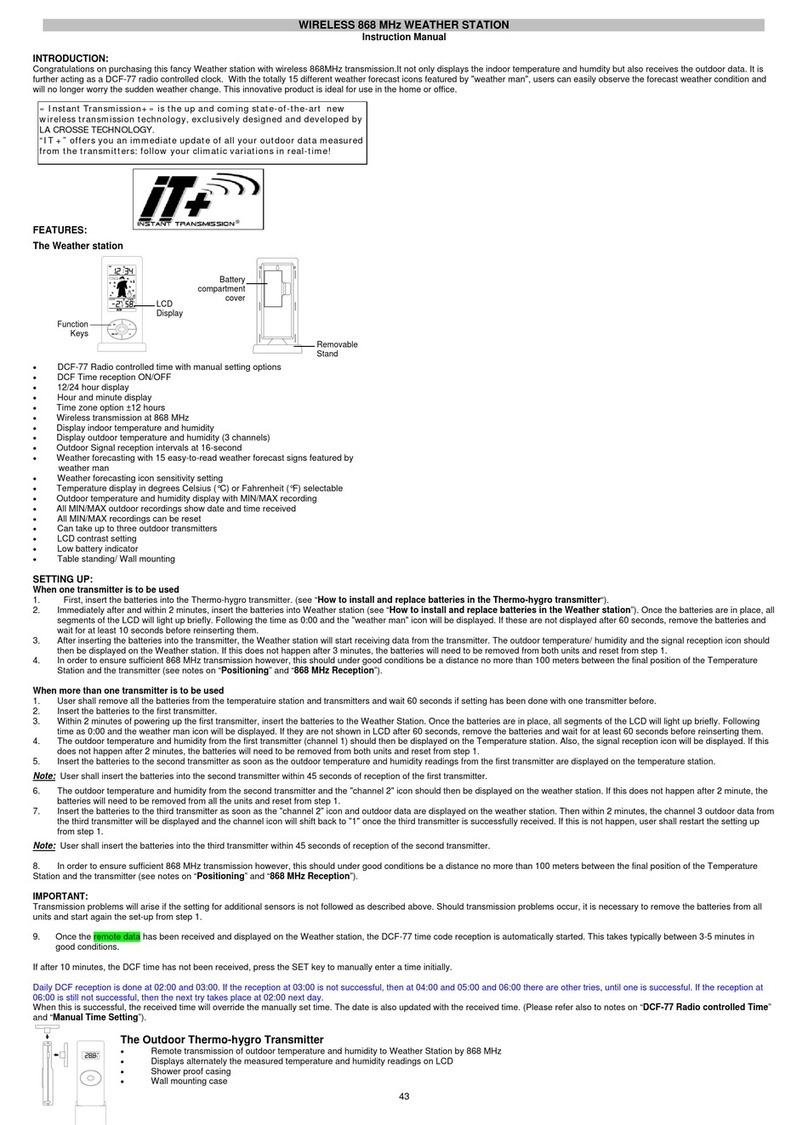 La Crosse Technology WIRELESS 868 MHz instruction manual La Crosse Technology WIRELESS 868 MHz instruction manual