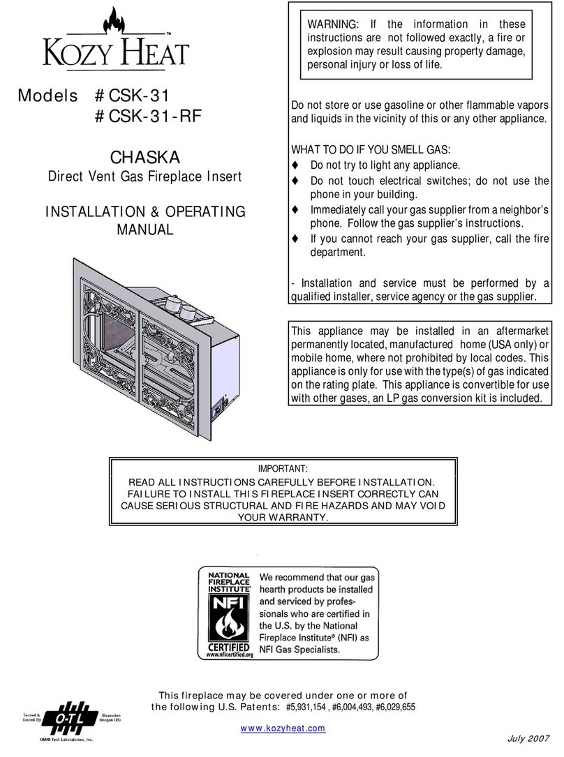 kozy heat CSK-31 User manual