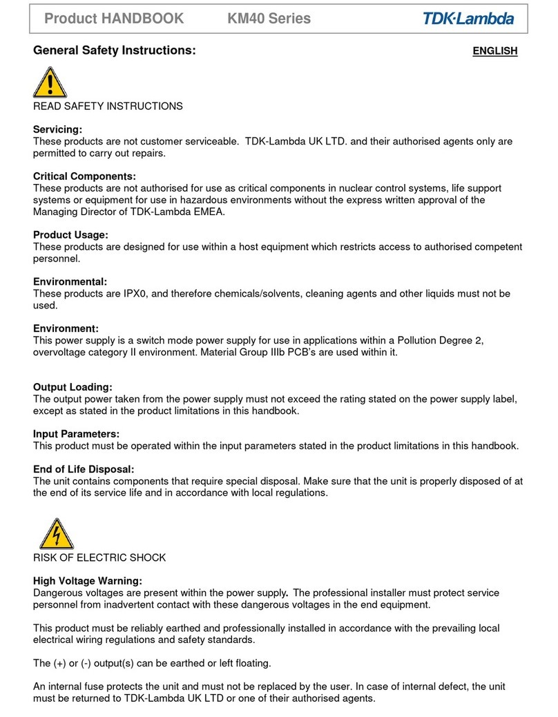 TDK-Lambda KM40 Series Product handbook