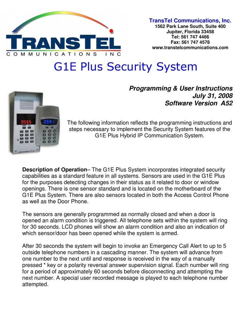 TransTel Communications G1E Plus Programming & user instructions