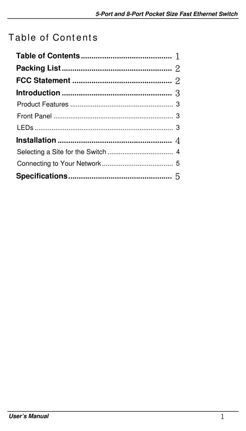 EtherWAN 5-Port and 8-Port Pocket Size Fast Ethernet... User manual