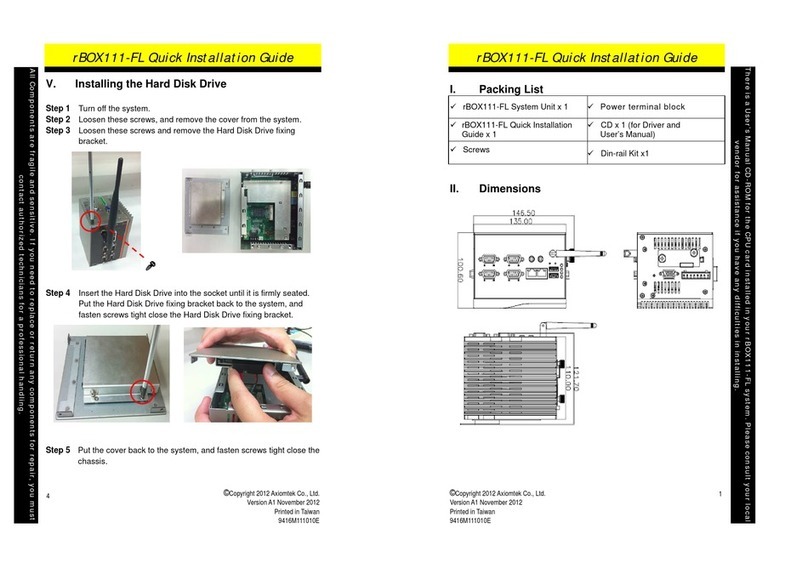 AXIOMTEK rBOX111-FL Quick installation guide