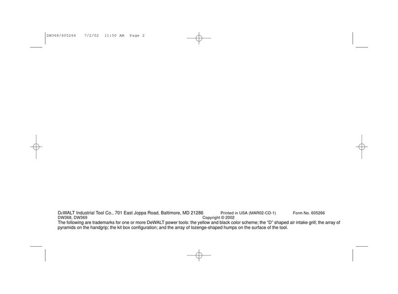 DeWalt DW368 User manual