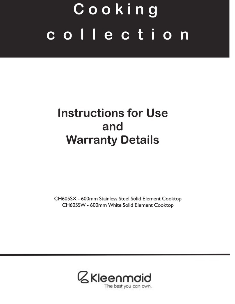 Kleenmaid CH605SX Instructions for use and warranty details