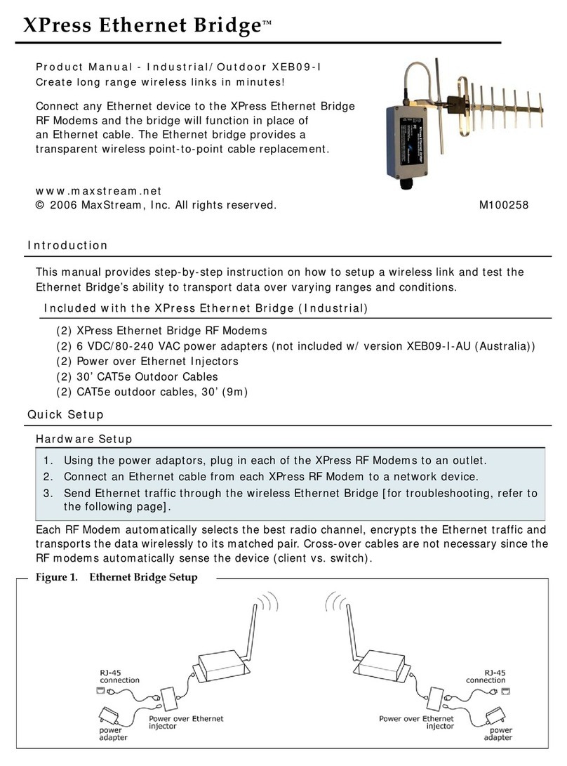 MaxStream XPress Ethernet Bridge XEB09-I User manual