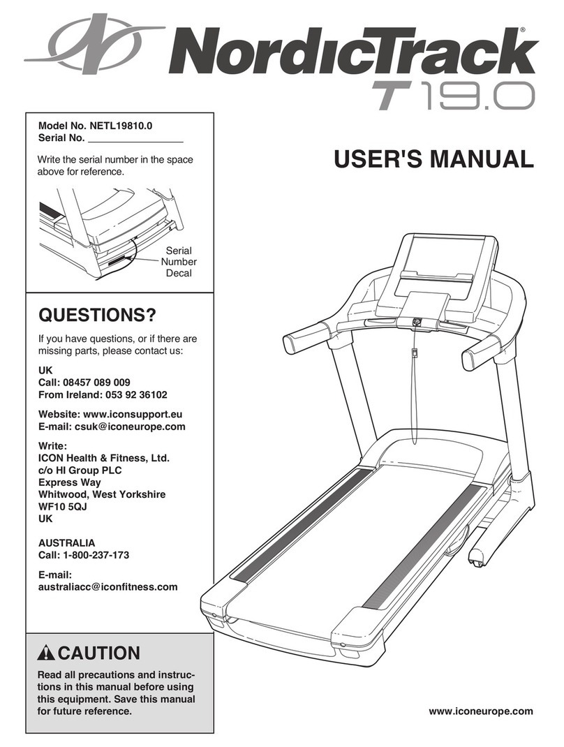 NordicTrack T19.0 User manual