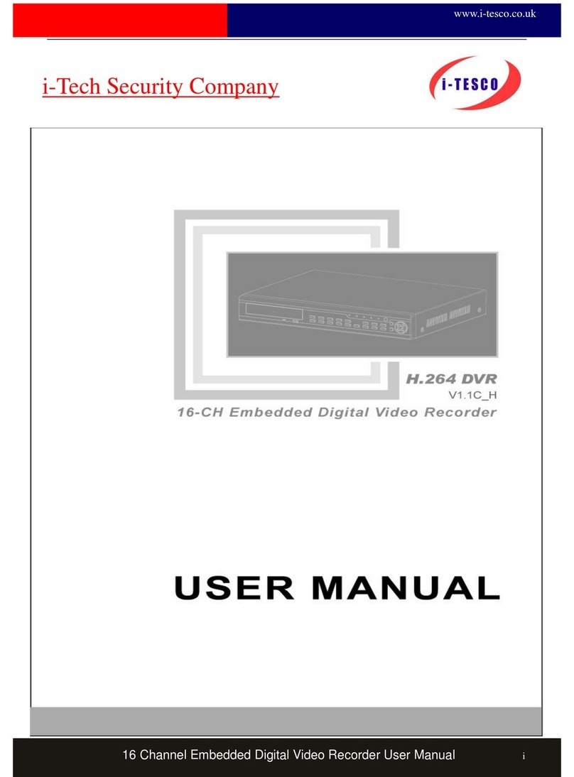 i-Tesco 16 Channel Embedded Digital Video Recorder user manual