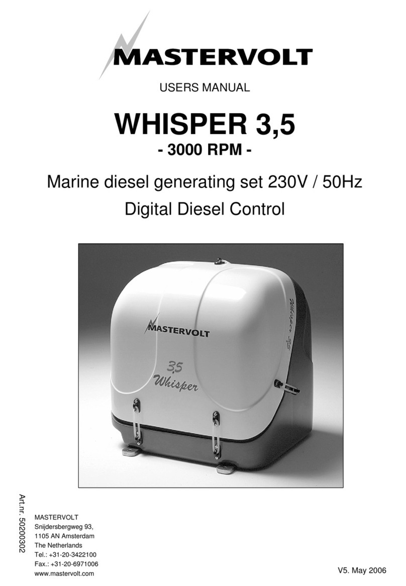 Mastervolt Whisper 3.5 3000 RPM user manual