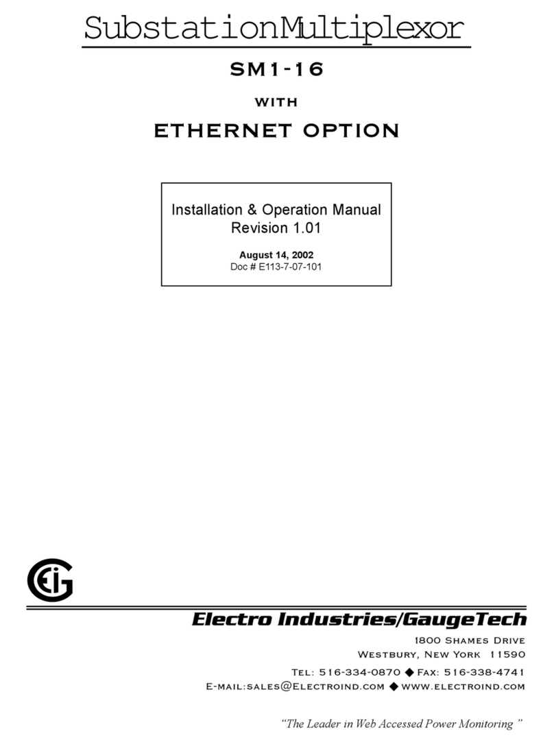 Electro Industries SM1-16 Installation & operation manual Electro Industries SM1-16 Installation & operation manual