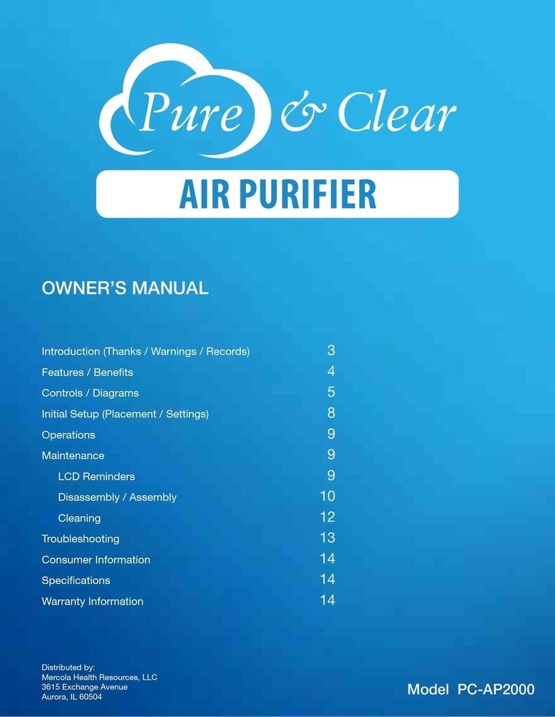 dr. Mercola Pure & Clear PC-AP2000 owner's manual