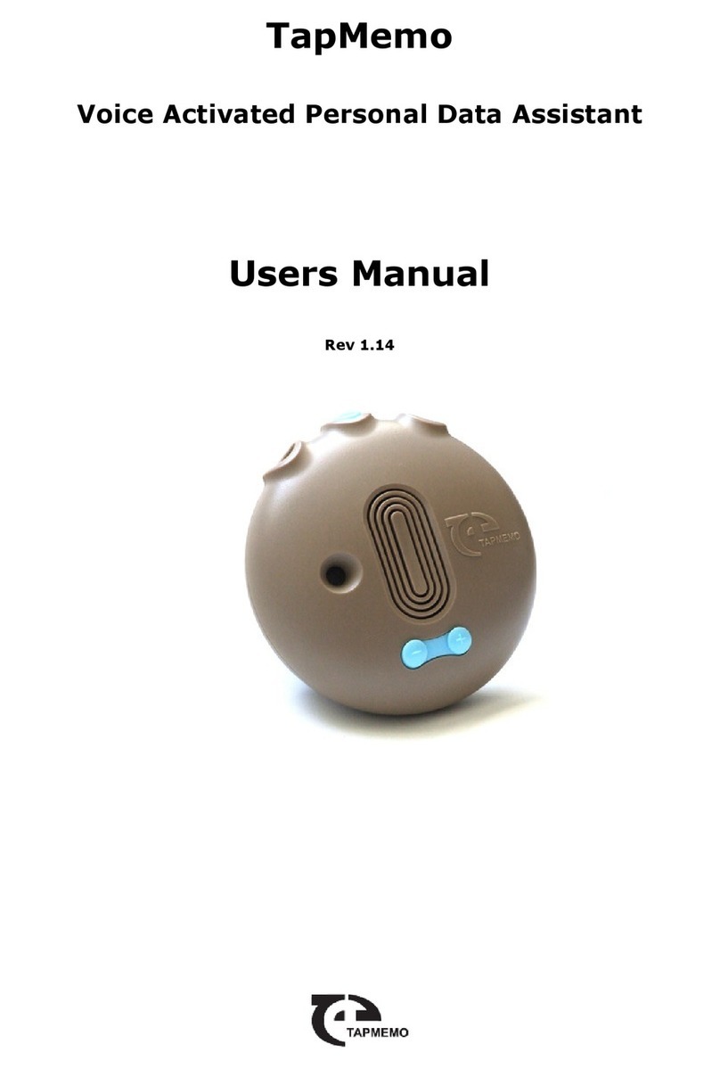 TapMemo Voice Activated Personal Data Assistant user manual