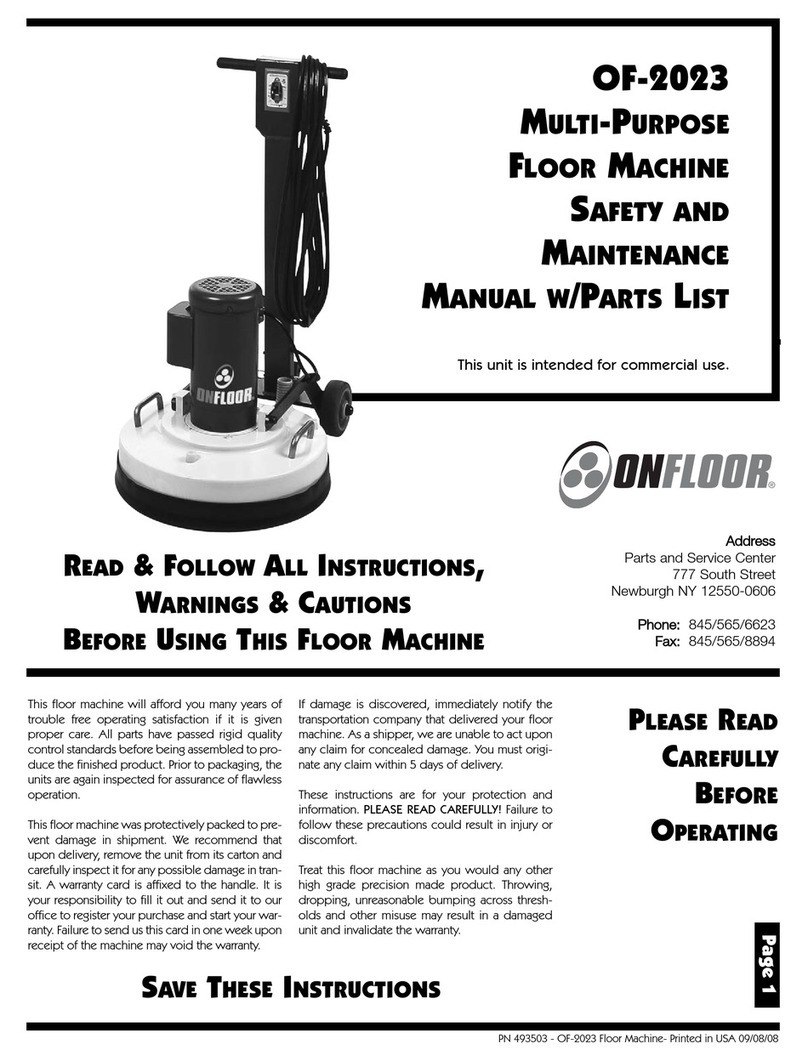 Onfloor OF-2023 Safety and maintenance manual Onfloor OF-2023 Safety and maintenance manual