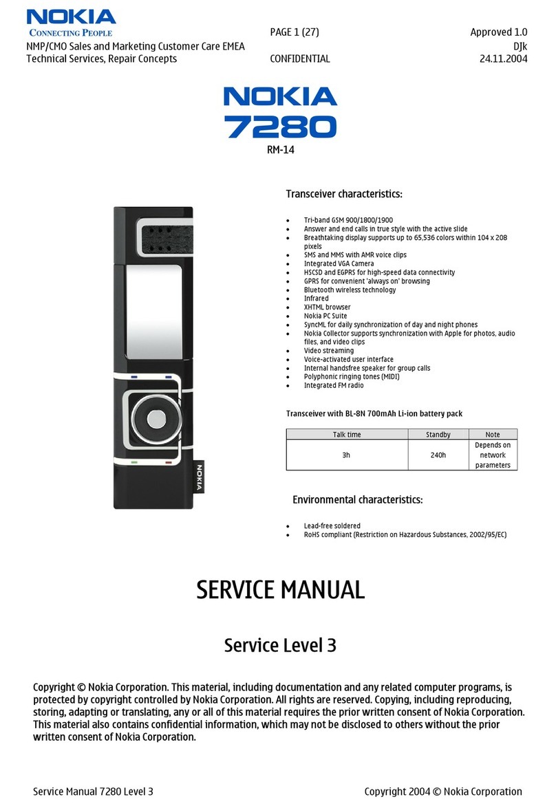 Nokia 7280 - Cell Phone - GSM User manual