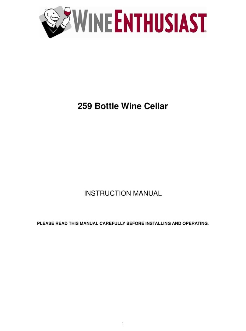 WineEnthusiast 259 Bottle Wine Cellar User manual WineEnthusiast 259 Bottle Wine Cellar User manual