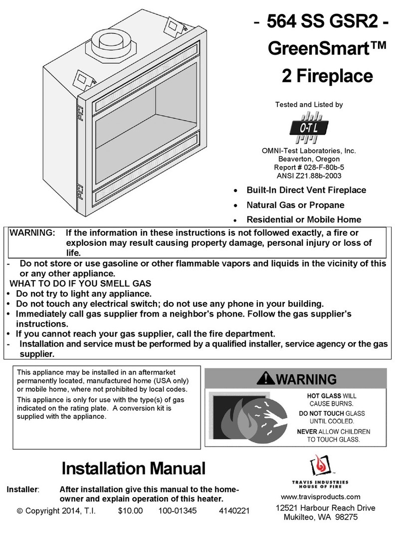 Travis Industries GreenSmart 2 Fireplace 564 SS GSR2 User manual