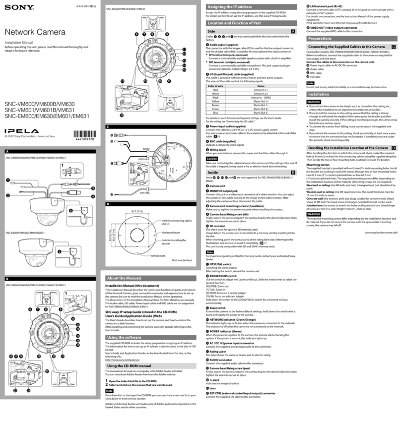 Sony SNC-VM600 User manual